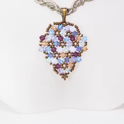 Pendant 30cm - Shea Grapes-Khaki Braid - Pendant 30cm - Laiton bronze